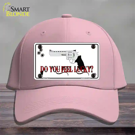 Do You Feel Lucky Novelty License Plate Hat Cotton / Pink