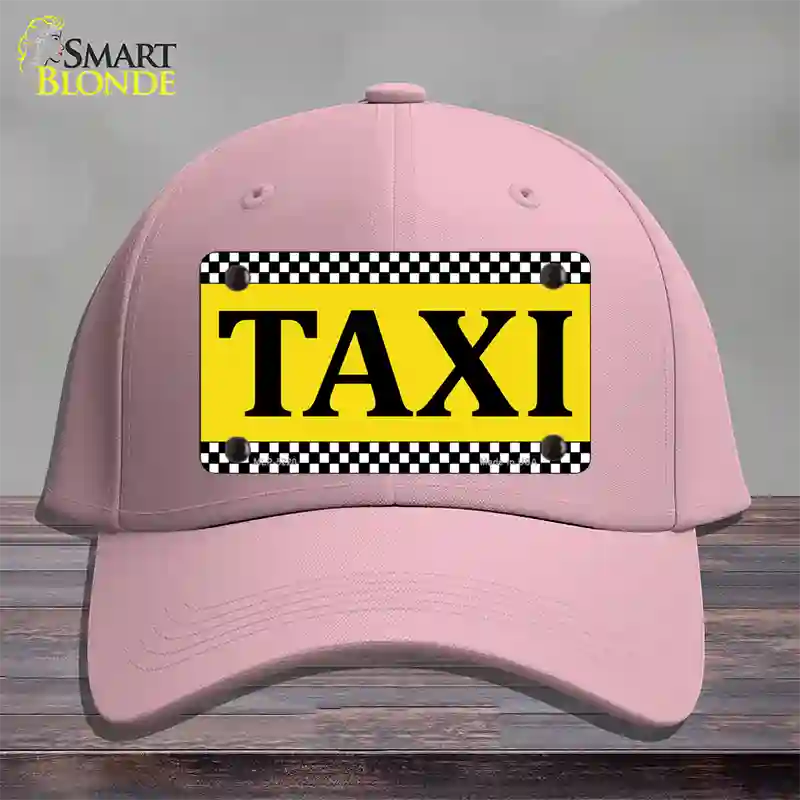 Taxi Novelty License Plate Hat Cotton / Pink