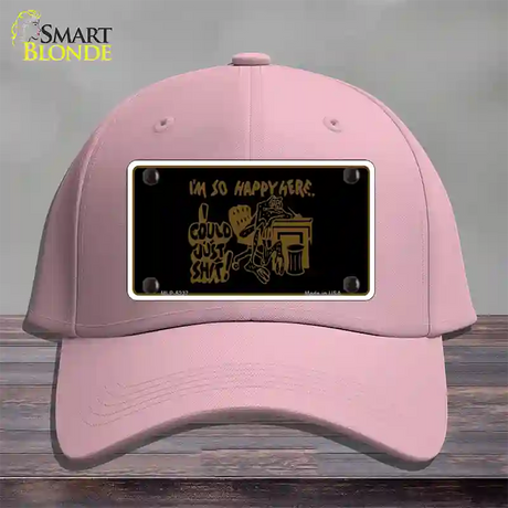 Im So Happy Here Novelty License Plate Hat Cotton / Pink