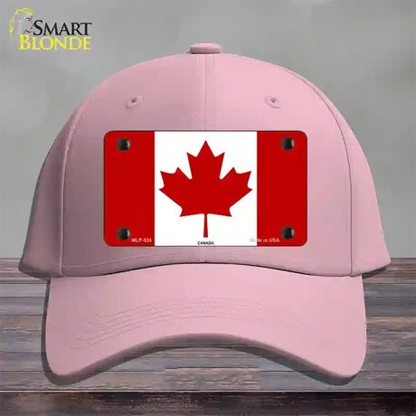 Canadian Flag Novelty License Plate Hat Cotton / Pink