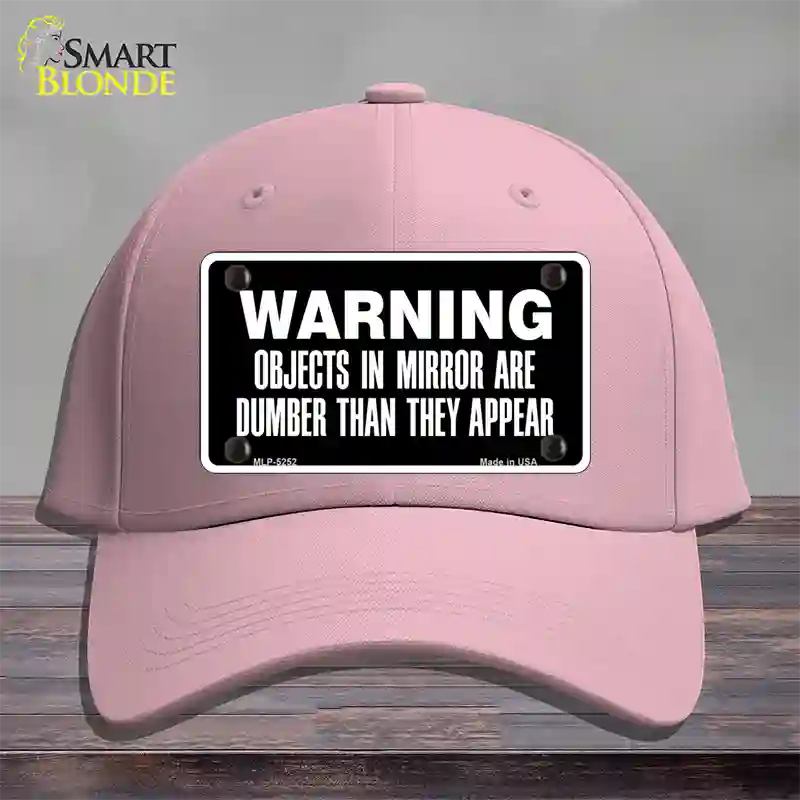 Objects In Mirror Novelty License Plate Hat Cotton / Pink