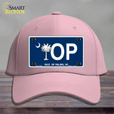 IOP Isle of Palms Blue Novelty License Plate Hat Cotton / Pink