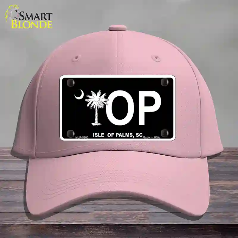 IOP Isle of Palms Black Novelty License Plate Hat Cotton / Pink