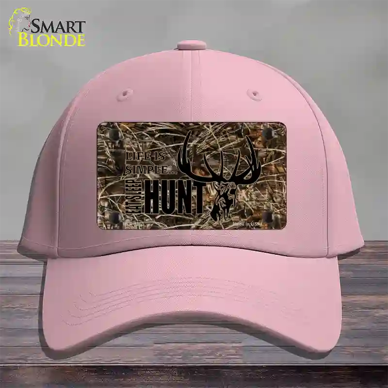 Eat Sleep Hunt Novelty License Plate Hat Cotton / Pink