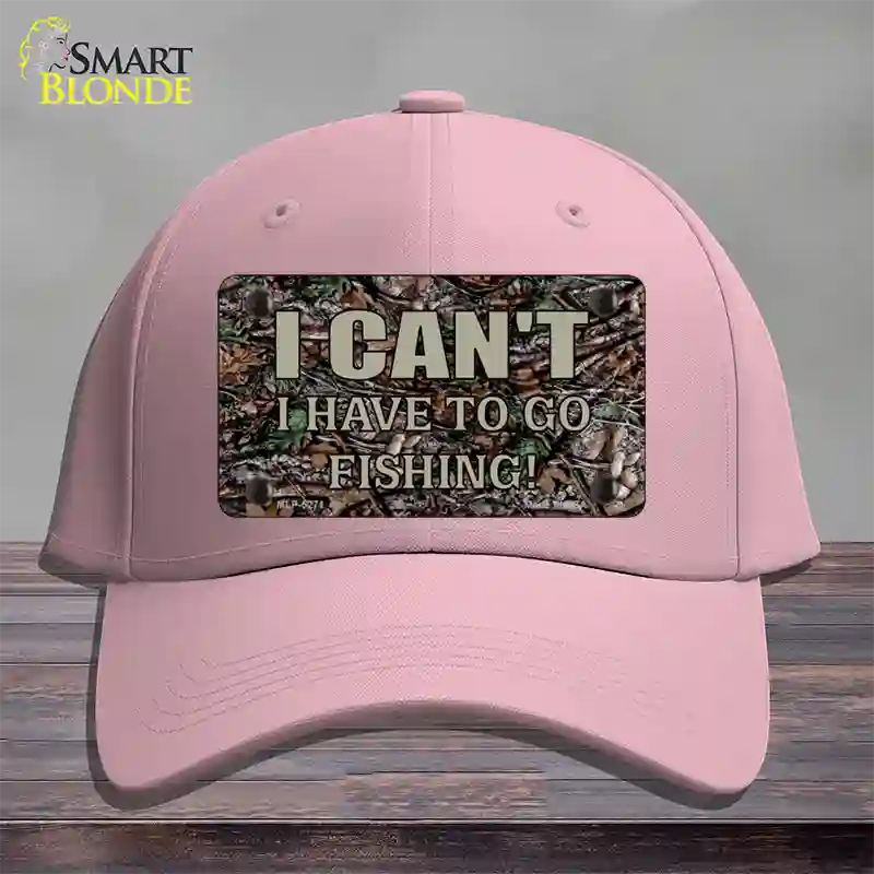 Have To Go Fishing Novelty License Plate Hat Cotton / Pink