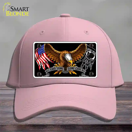 POW MIA All Gave Some Some Gave All Novelty License Plate Hat Cotton / Pink