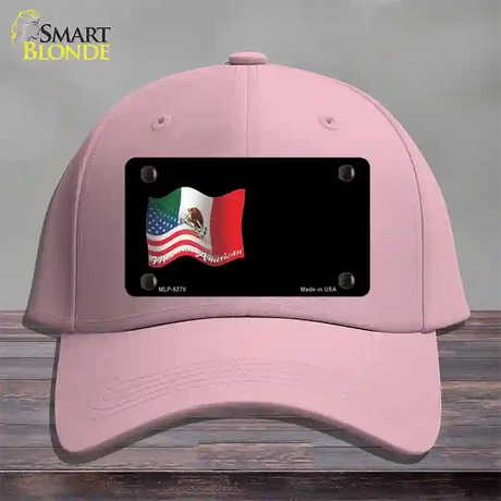 Mexican American Flag Offset Novelty License Plate Hat Cotton / Pink