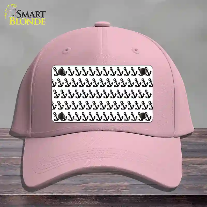 White Black Anchor Novelty License Plate Hat Cotton / Pink