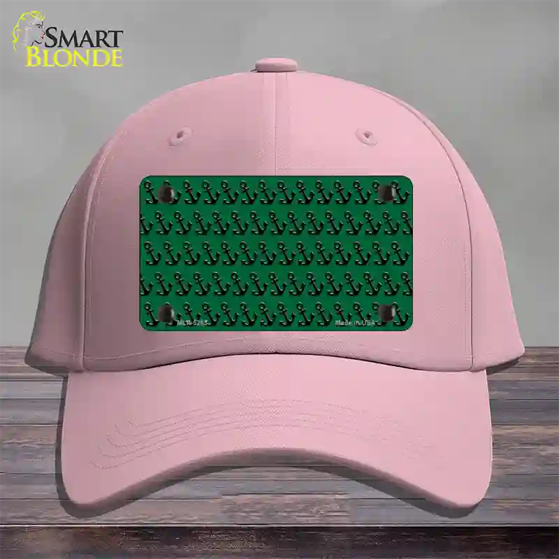 Green Black Anchor Novelty License Plate Hat Cotton / Pink