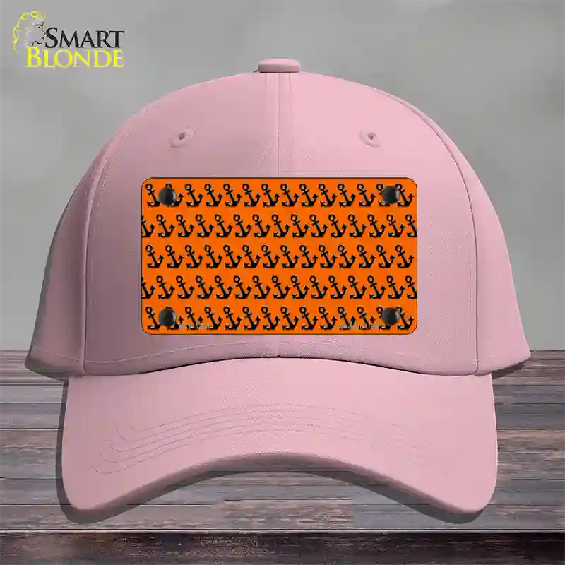 Orange Black Anchor Novelty License Plate Hat Cotton / Pink