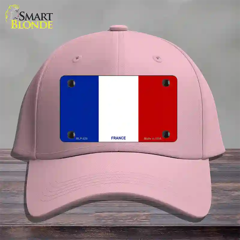 France Flag Novelty License Plate Hat Cotton / Pink