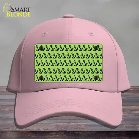 Lime Green Black Anchor Novelty License Plate Hat Cotton / Pink