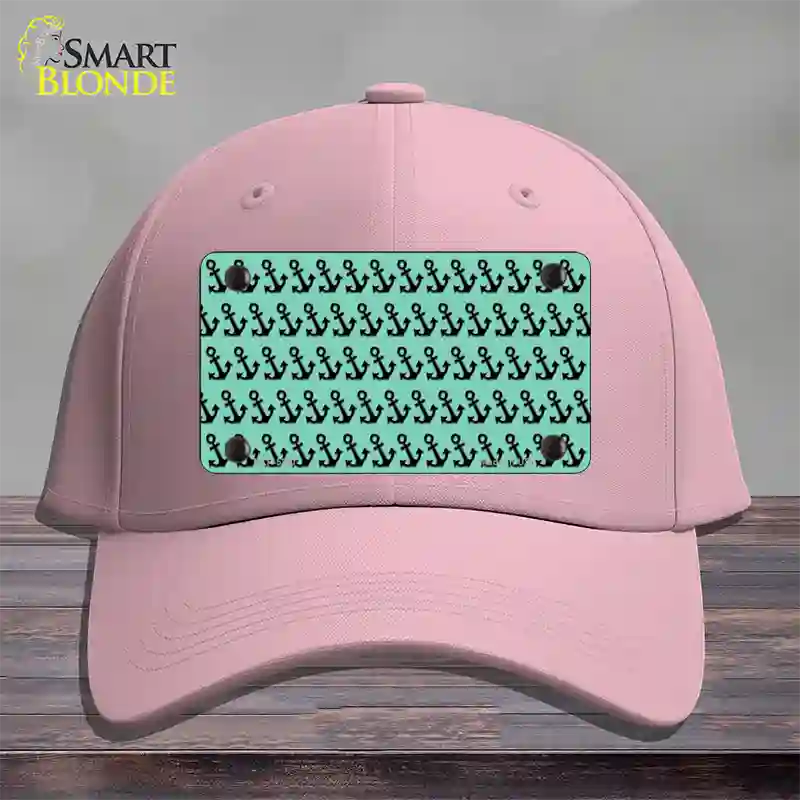 Mint Black Anchor Novelty License Plate Hat Cotton / Pink