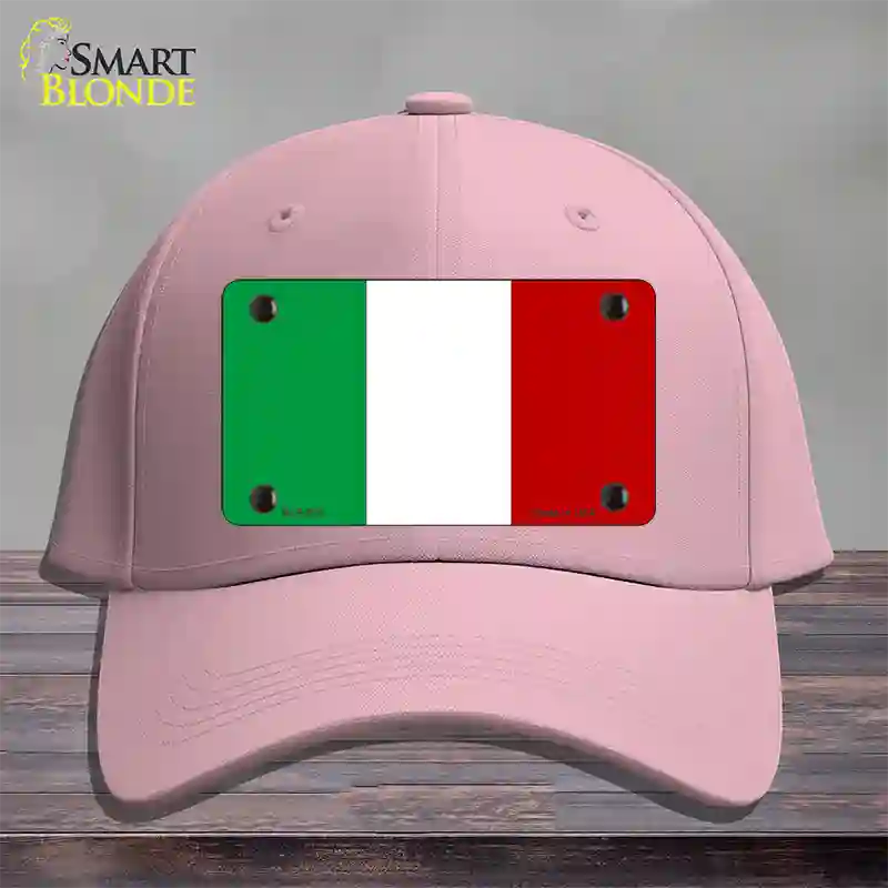 Italy Flag Novelty License Plate Hat Cotton / Pink