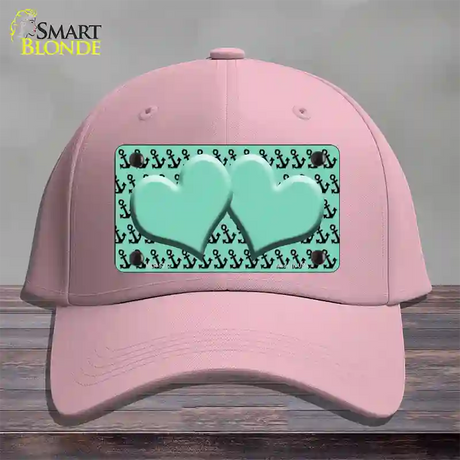 Mint Black Anchor Mint Heart Center Novelty License Plate Hat Cotton / Pink