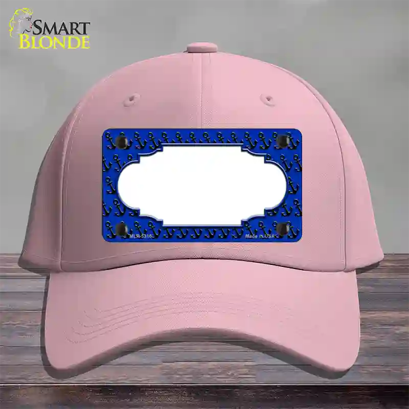 Blue Black Anchor Scallop Center Novelty License Plate Hat Cotton / Pink