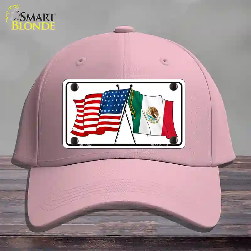 United States Mexico Flag Novelty License Plate Hat Cotton / Pink