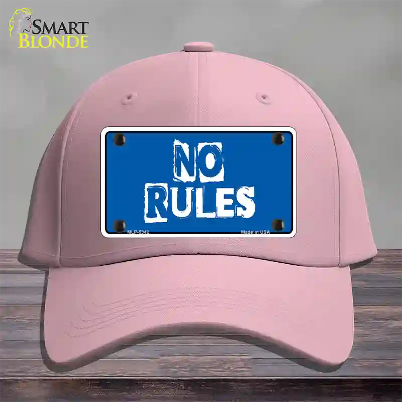 No Rules Novelty License Plate Hat Cotton / Pink