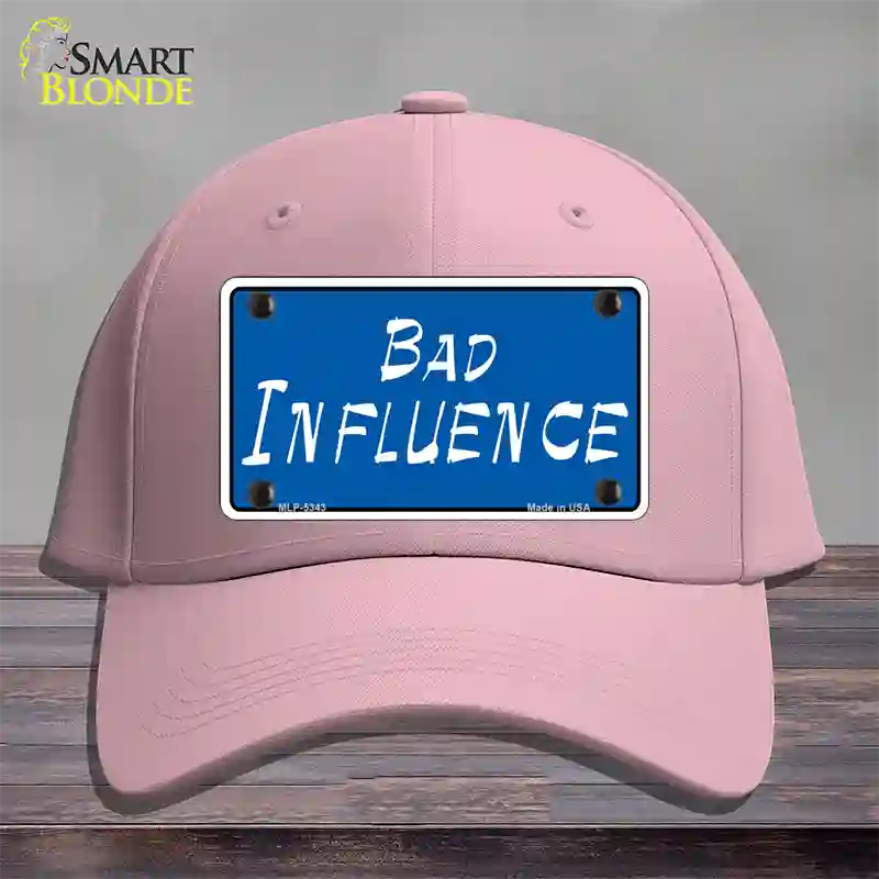 Bad Influence Novelty License Plate Hat Cotton / Pink