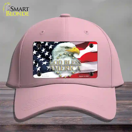 God Bless America Eagle Novelty License Plate Hat Cotton / Pink