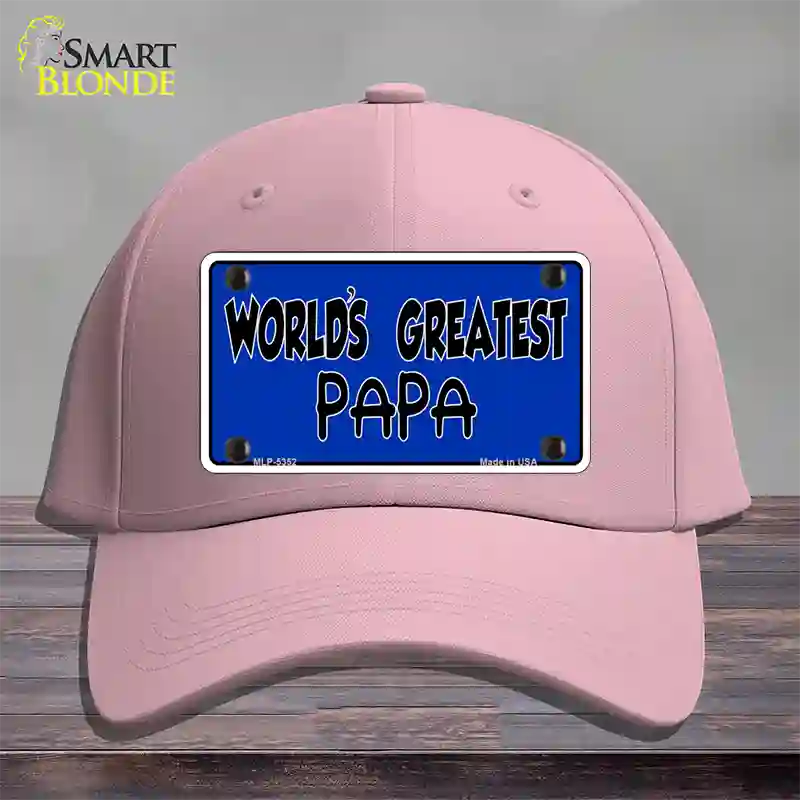 Worlds Greatest PaPa Novelty License Plate Hat Cotton / Pink