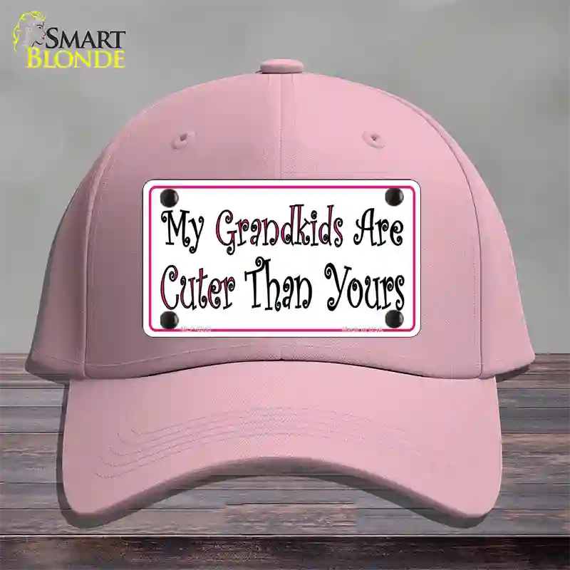 My Grandkids Are Cuter Novelty License Plate Hat Cotton / Pink