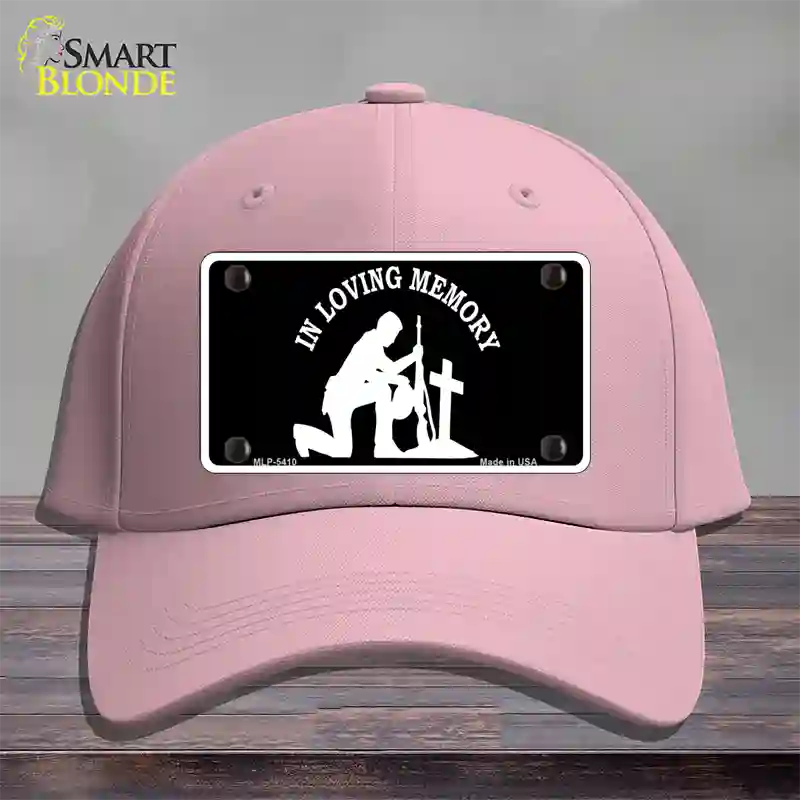 In Loving Memory Cross Novelty License Plate Hat Cotton / Pink