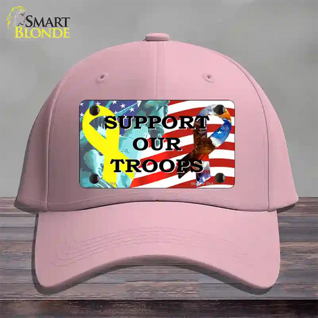 Support Our Troops Ribbon Novelty License Plate Hat Cotton / Pink