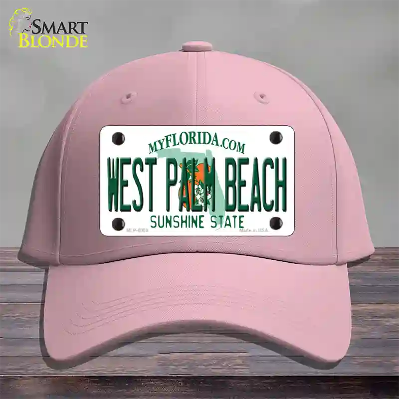 West Palm Beach Florida Novelty License Plate Hat Cotton / Pink