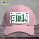 West Palm Beach Florida Novelty License Plate Hat Cotton / Pink