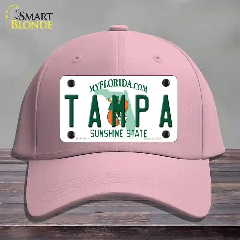 Tampa Florida Novelty License Plate Hat Cotton / Pink