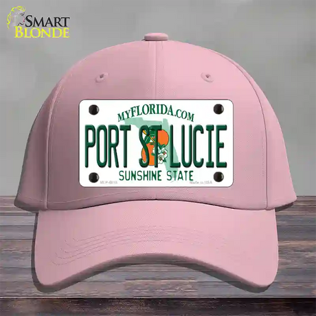 Port St Lucie Florida Novelty License Plate Hat Cotton / Pink