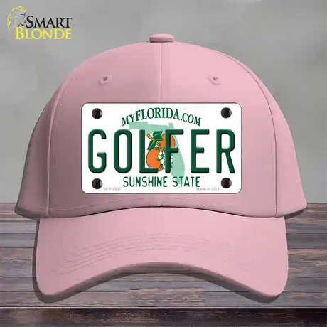 Golfer Florida Novelty License Plate Hat Cotton / Pink