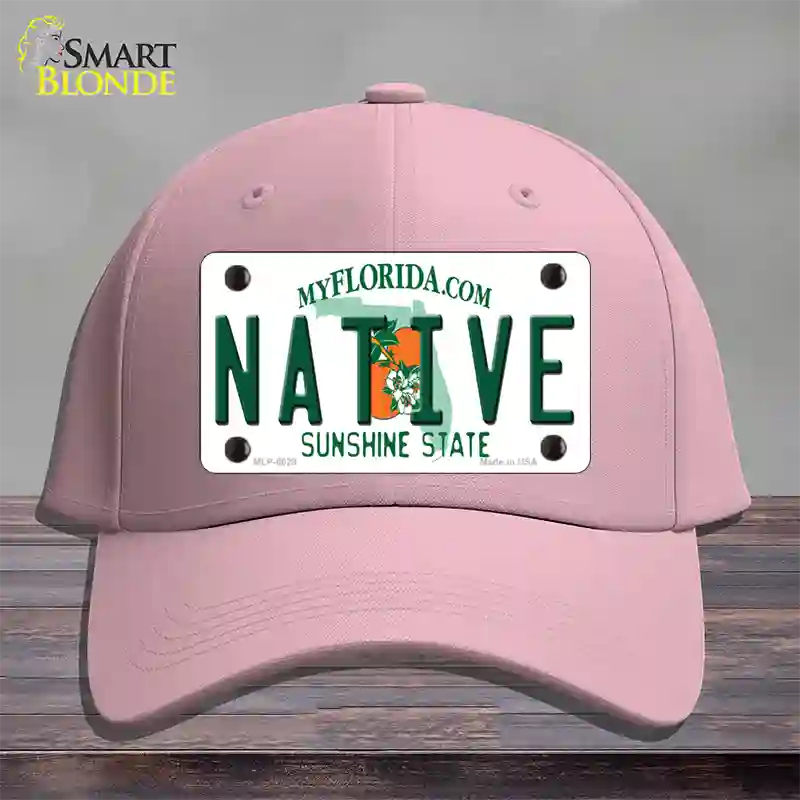 Native Florida Novelty License Plate Hat Cotton / Pink