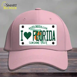 I Love Florida Novelty License Plate Hat Cotton / Pink