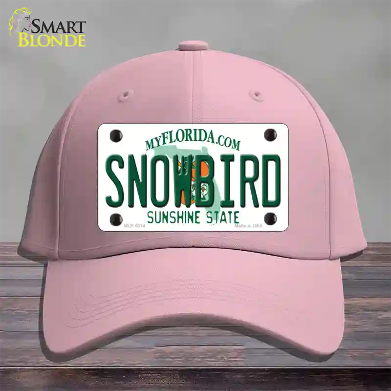 Snowbird Florida Novelty License Plate Hat Cotton / Pink