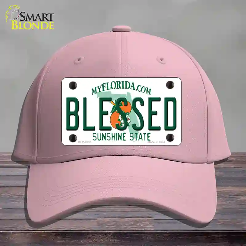 Blessed Florida Novelty License Plate Hat Cotton / Pink