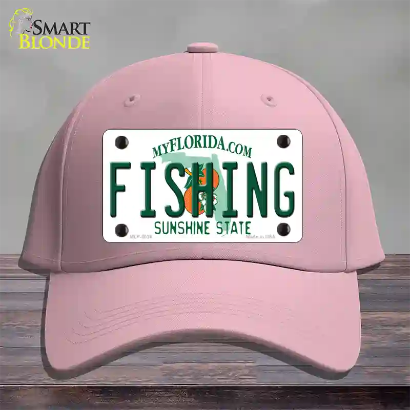 Fishing Florida Novelty License Plate Hat Cotton / Pink