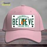 Believe Florida Novelty License Plate Hat Cotton / Pink