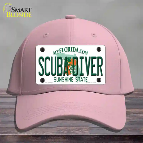 Scuba Diver Florida Novelty License Plate Hat Cotton / Pink