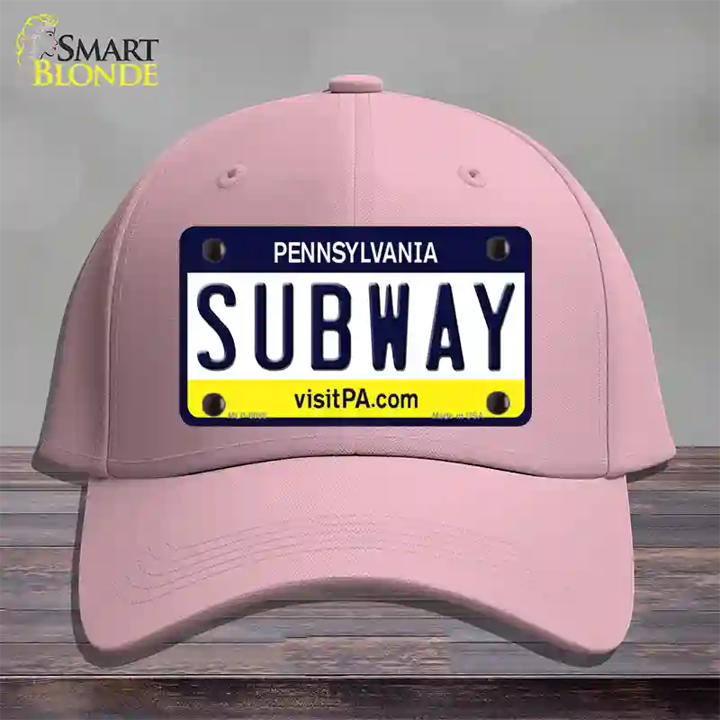 Subway Pennsylvania State Novelty License Plate Hat Cotton / Pink