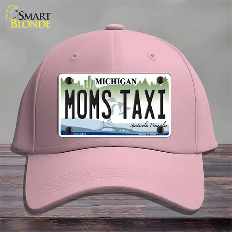 Moms Taxi Michigan Novelty License Plate Hat Cotton / Pink