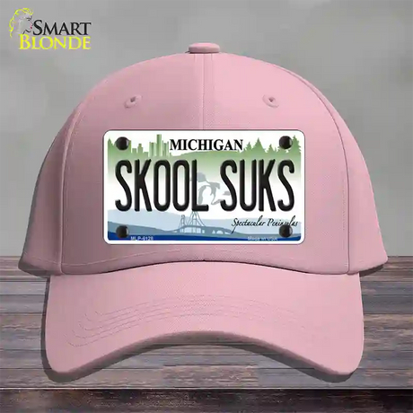 Skool Suks Michigan Novelty License Plate Hat Cotton / Pink