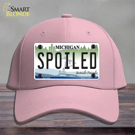 Spoiled Michigan Novelty License Plate Hat Cotton / Pink