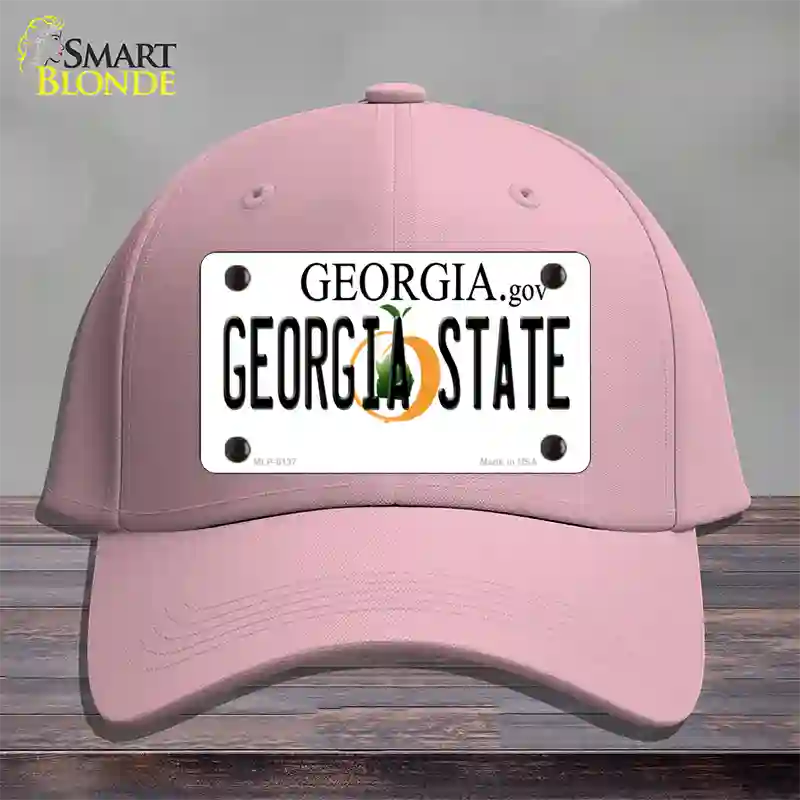 Georgia State Novelty License Plate Hat Cotton / Pink