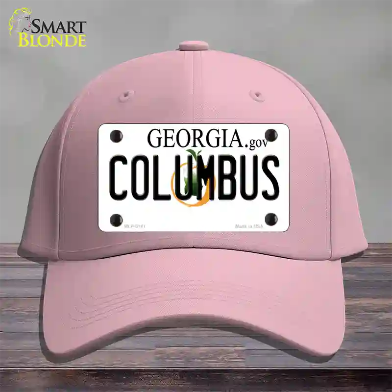 Columbus Georgia Novelty License Plate Hat Cotton / Pink