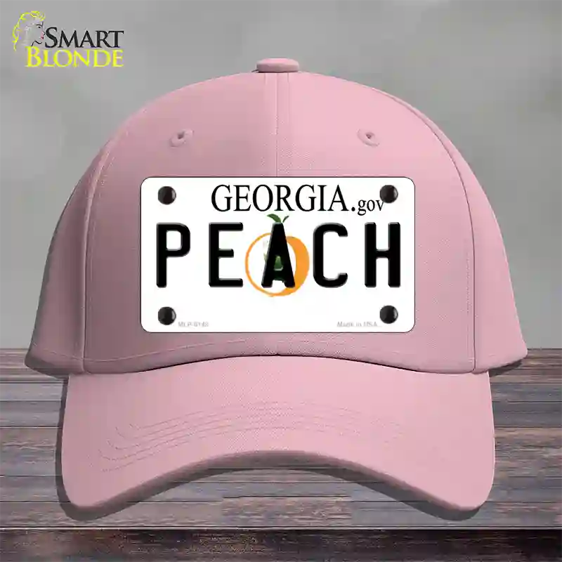 Peach Georgia Novelty License Plate Hat Cotton / Pink