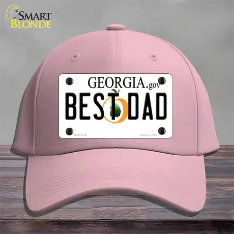 Best Dad Georgia Novelty License Plate Hat Cotton / Pink