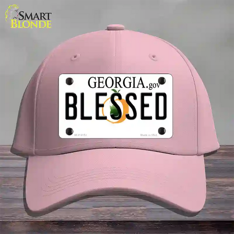 Blessed Georgia Novelty License Plate Hat Cotton / Pink