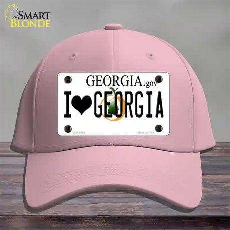 I Love Georgia Novelty License Plate Hat Cotton / Pink